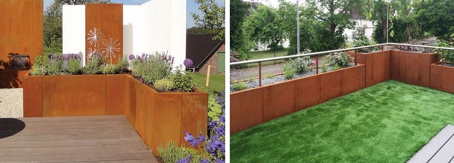 retaining walls made from corten steel