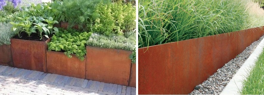 retaing wall medium made with corten steel