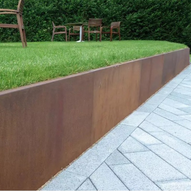 corten garden wall 450mm tall