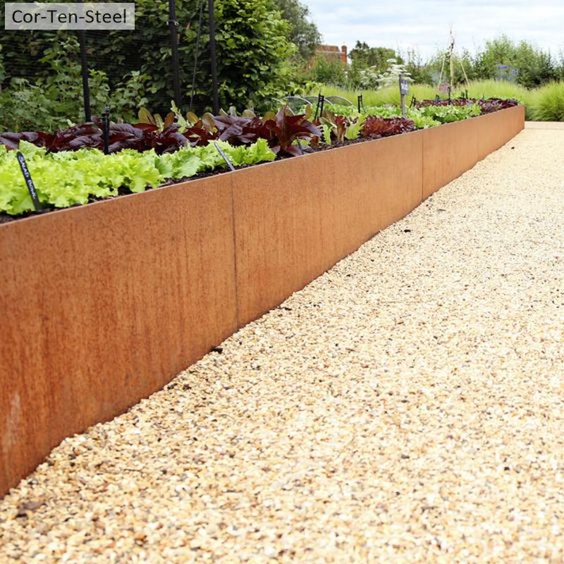 low corten garden retaining walls