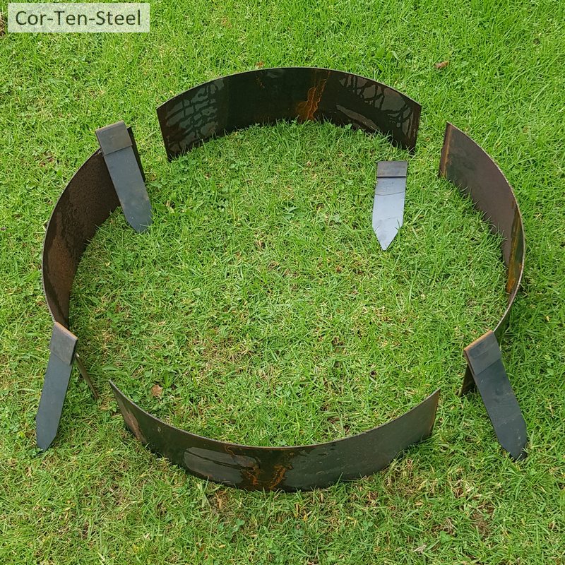 corten 4 piece tree ring set