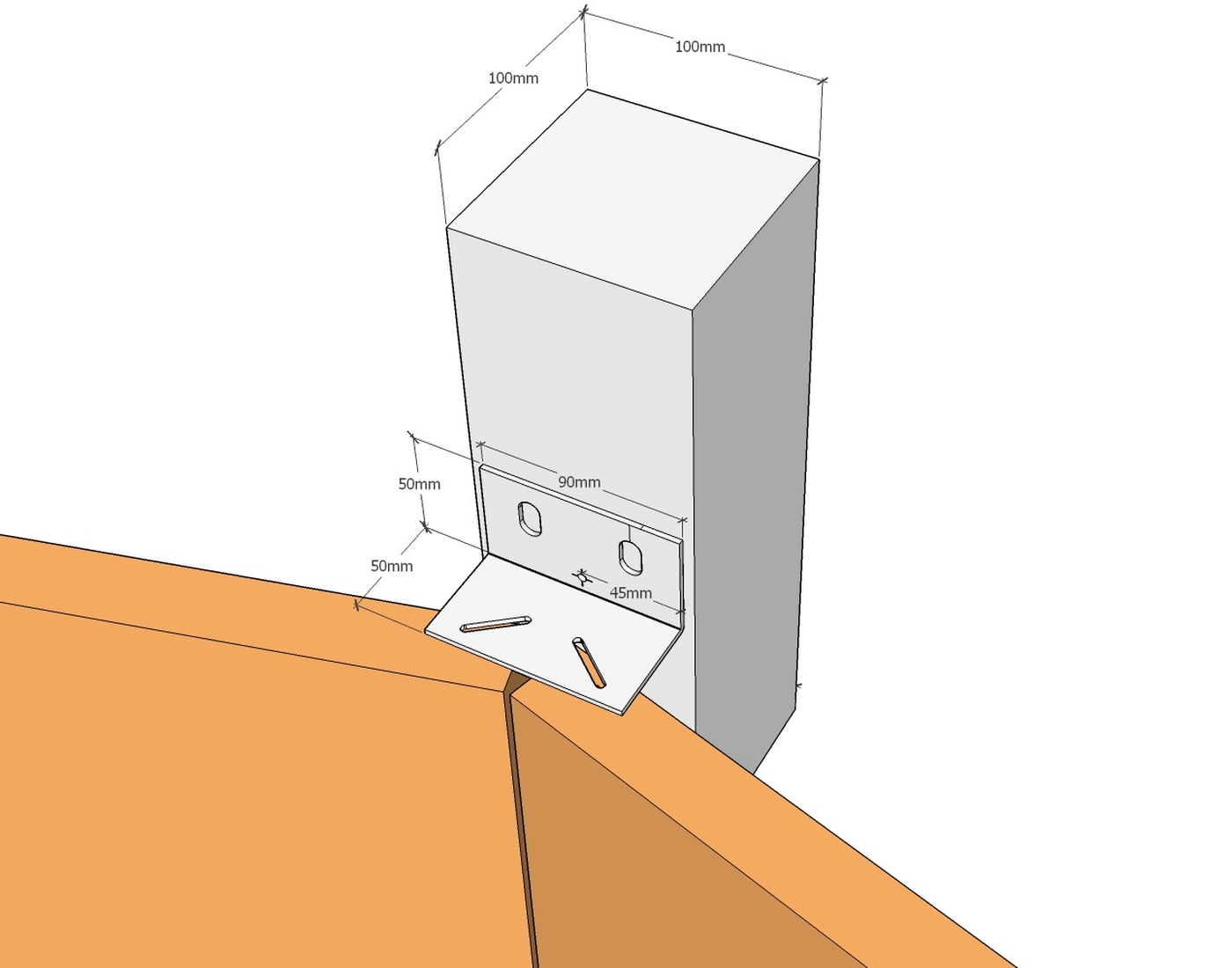 corten curved wall bracket