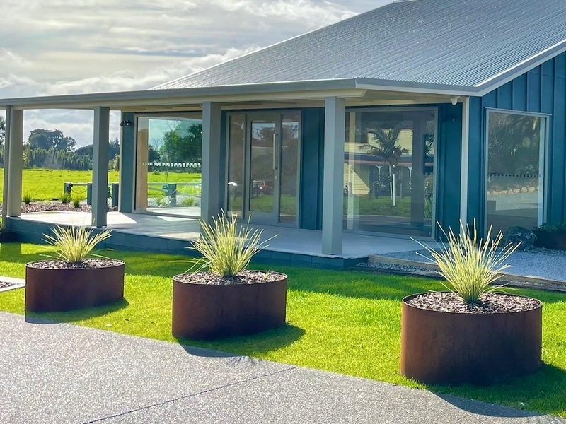 corten round planters