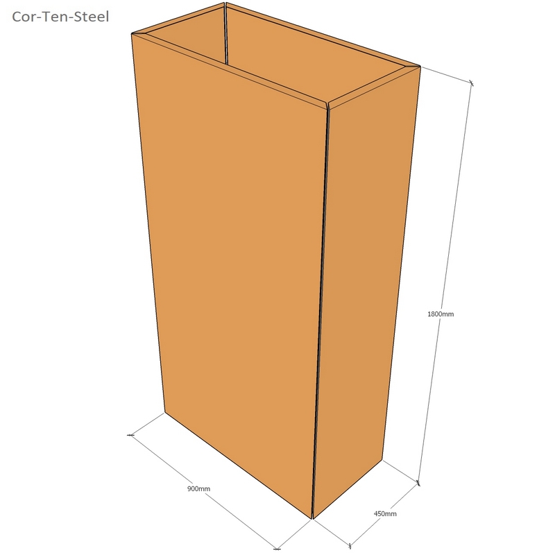 corten column 1800mm tall x 900mm wide