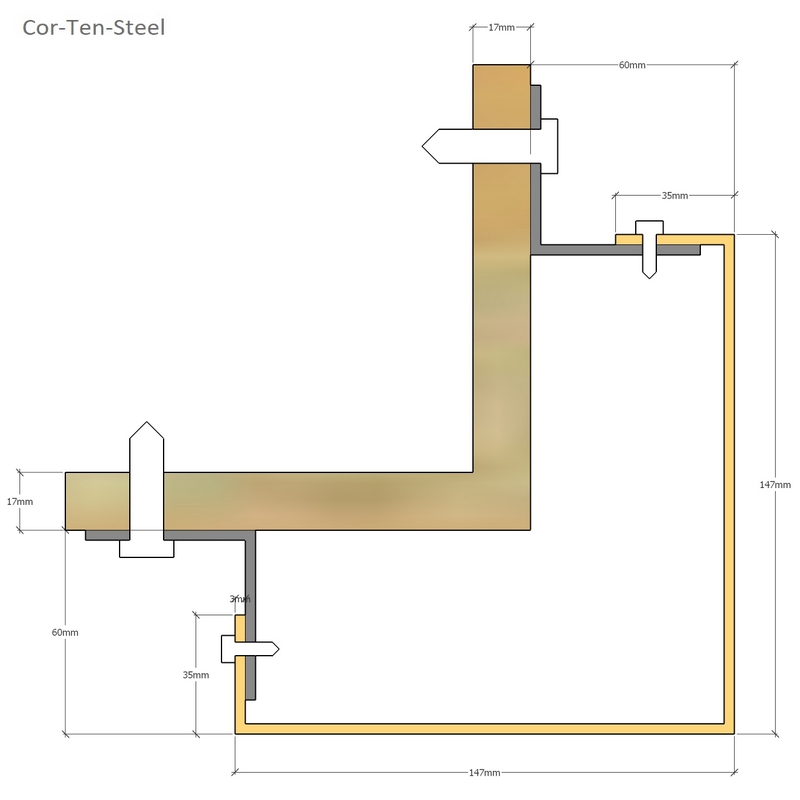 corten rain screen external corner