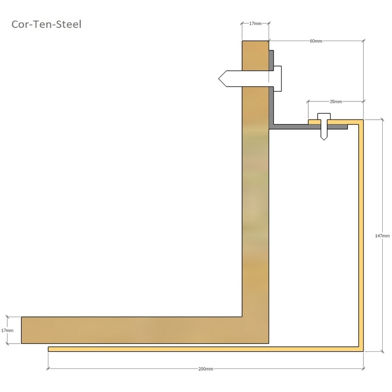 corten external end corner detail