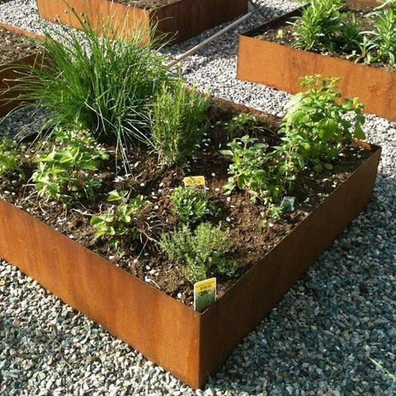 square corten planter