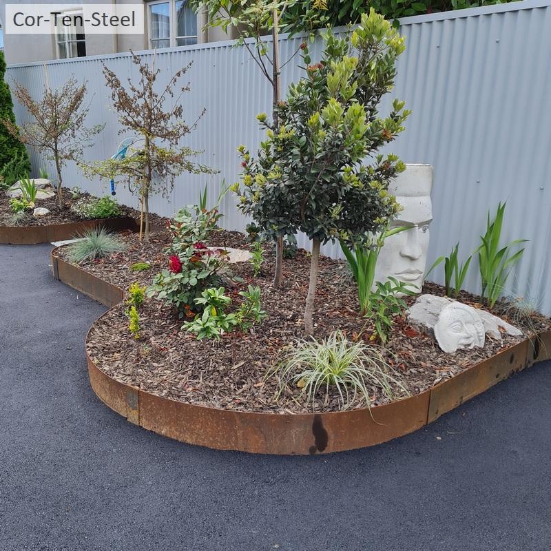curved corten garden edging