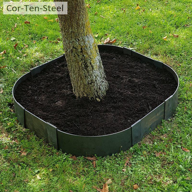 corten edging with curved corners