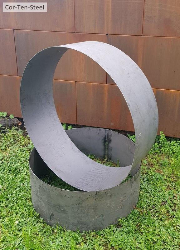 corten plant rings unweathered