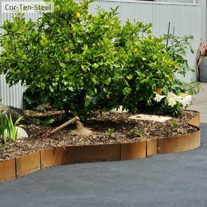 corten curved garden edging