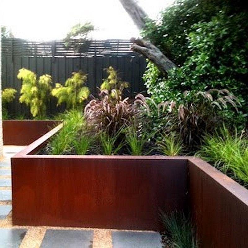 small corten retaining wall