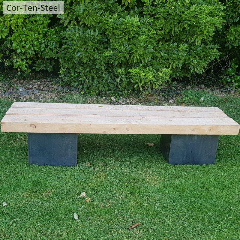 timber sleepers on corten base