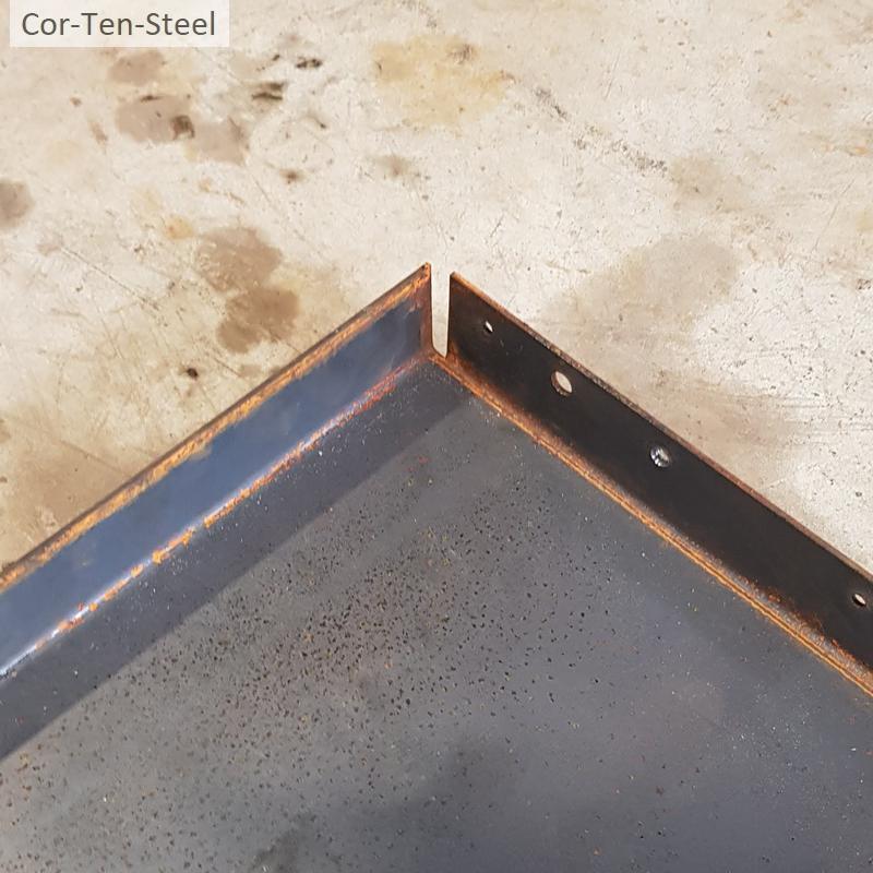 corten panel back view