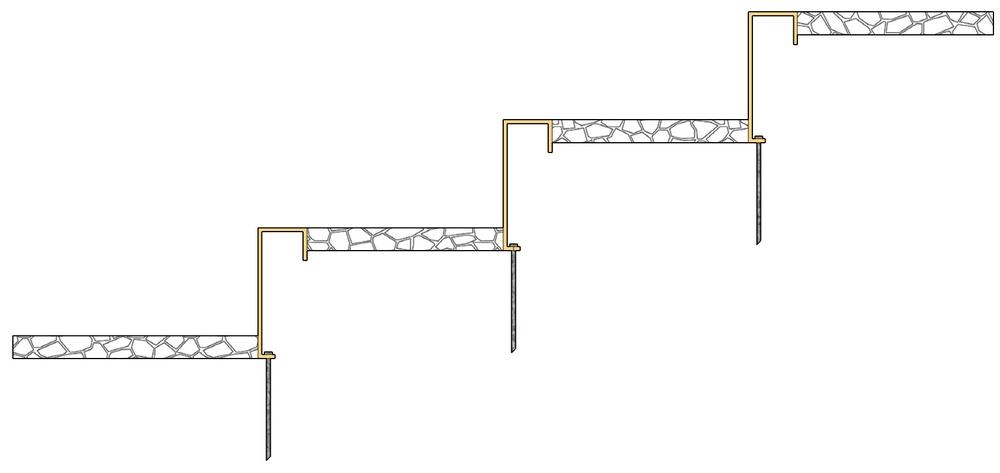corten flat top riser step layout