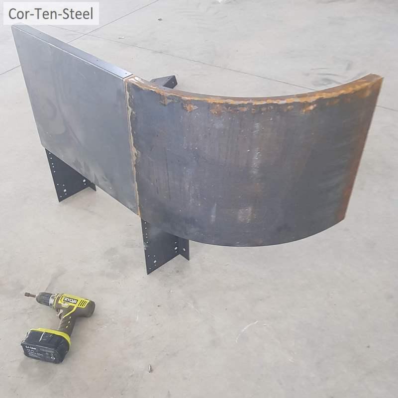 corten quarter circle corner detail