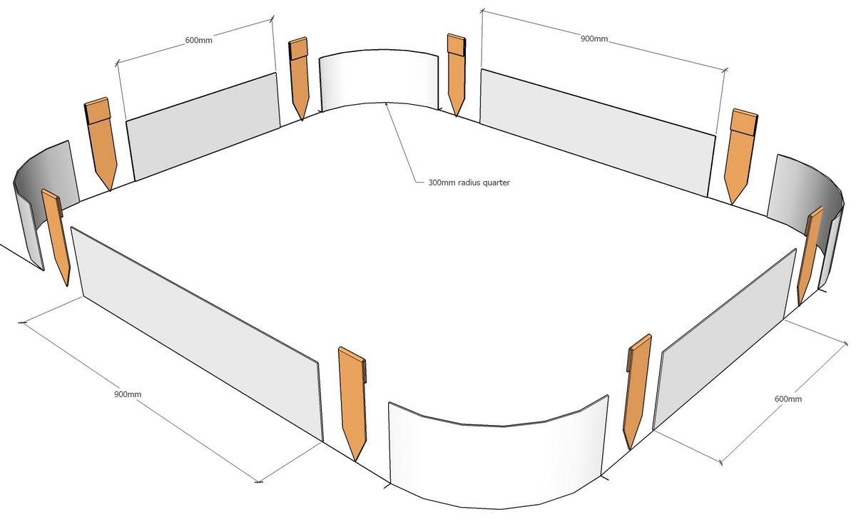 corcorten planter rounded corner