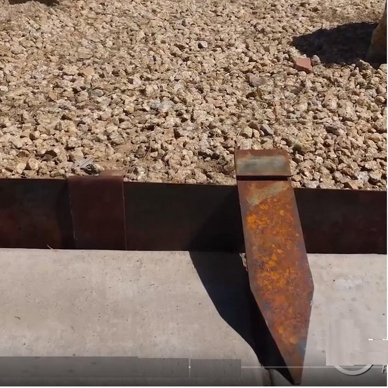 corten garden peg detail
