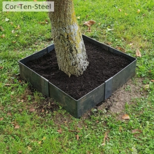 corten corners make square tree planter