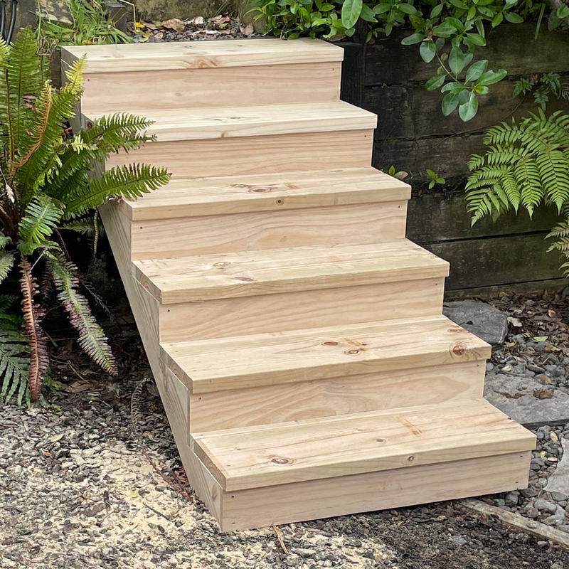 steps before risers clad in corten