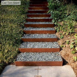 corten stair risers with returns