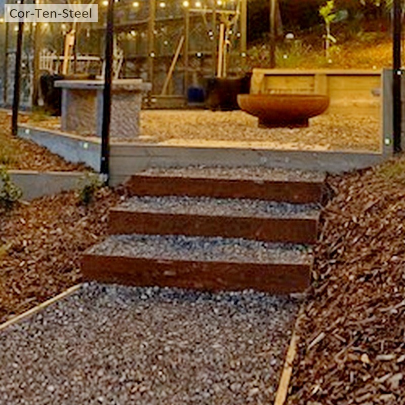 preformed corten garden steps