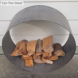 corten ring firewood storage