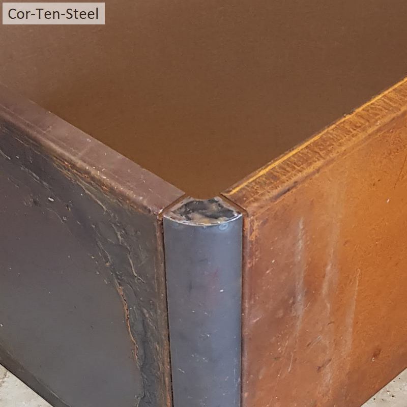 90deg round external corten panel joiner