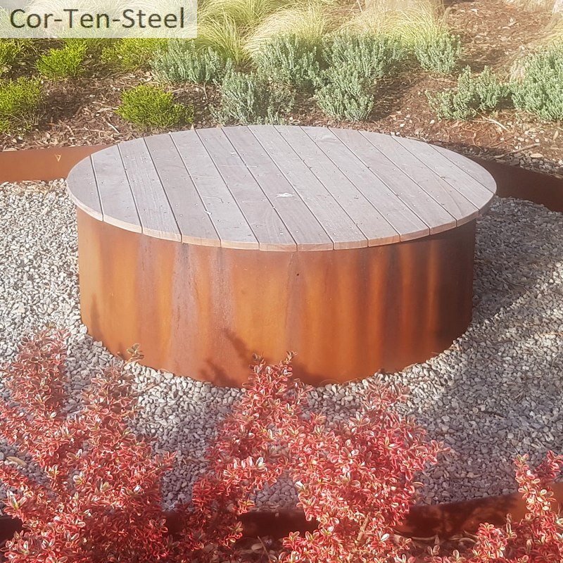 corten plant ring for seating