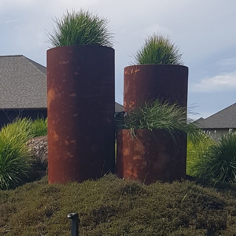 tall corten garden plant rings