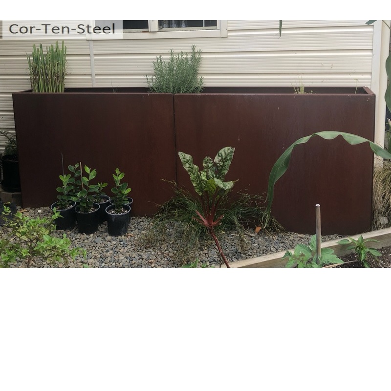 corten planter tall and thin 2400mm long