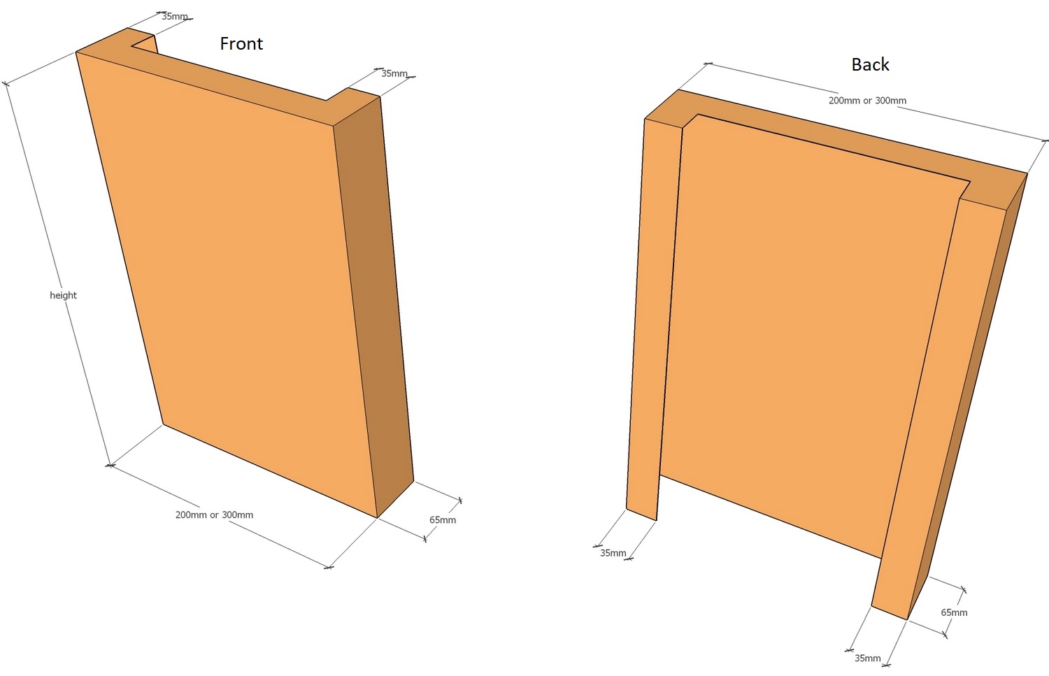 corten square end capping 3D profiles