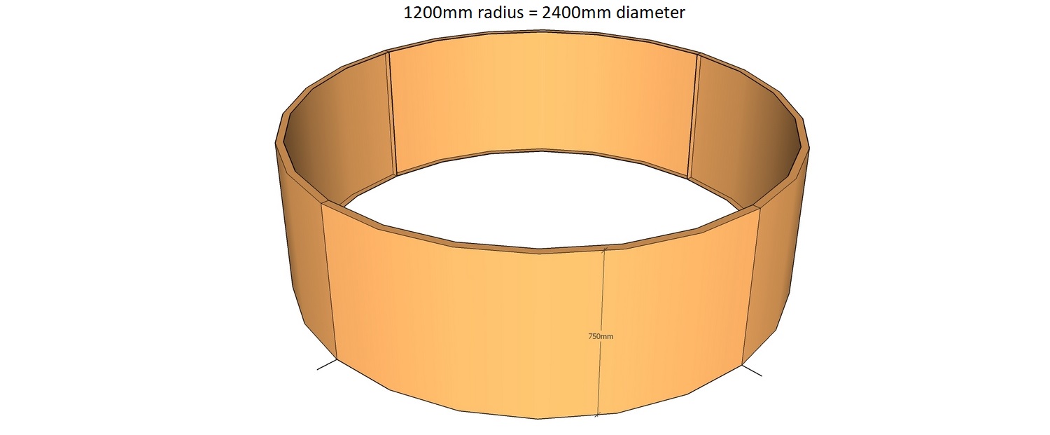 corten circular planter 1200mm radius x 750mm tall 4 segments