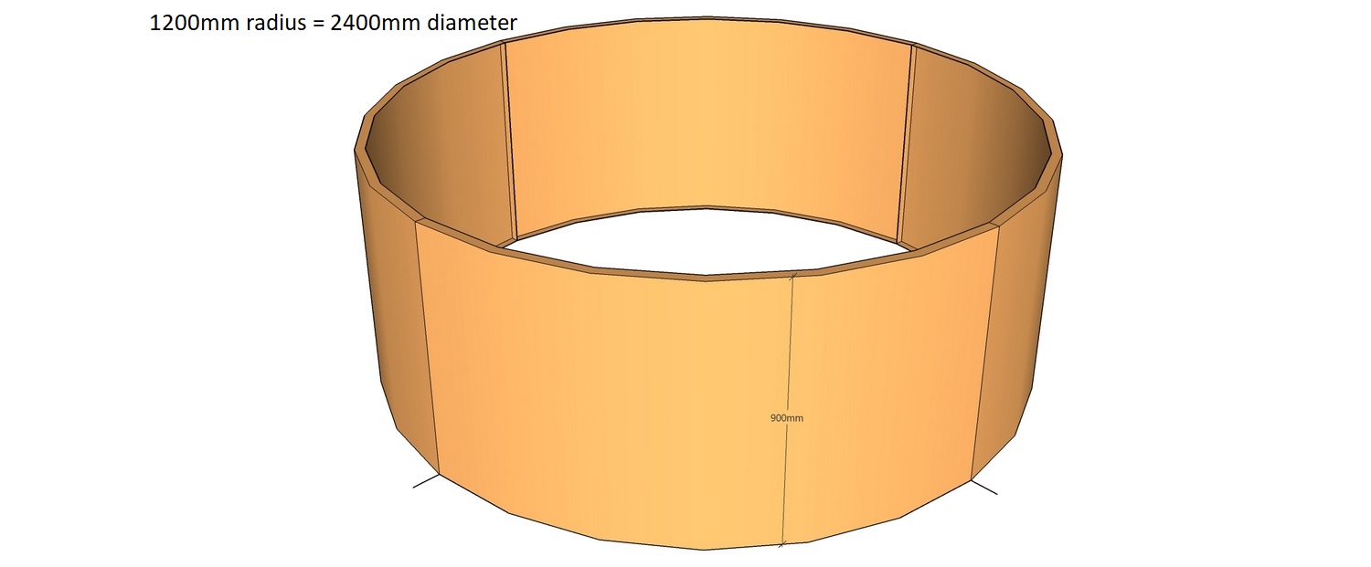 corten circular planter 1200mm radius x 900mm tall 4 segments