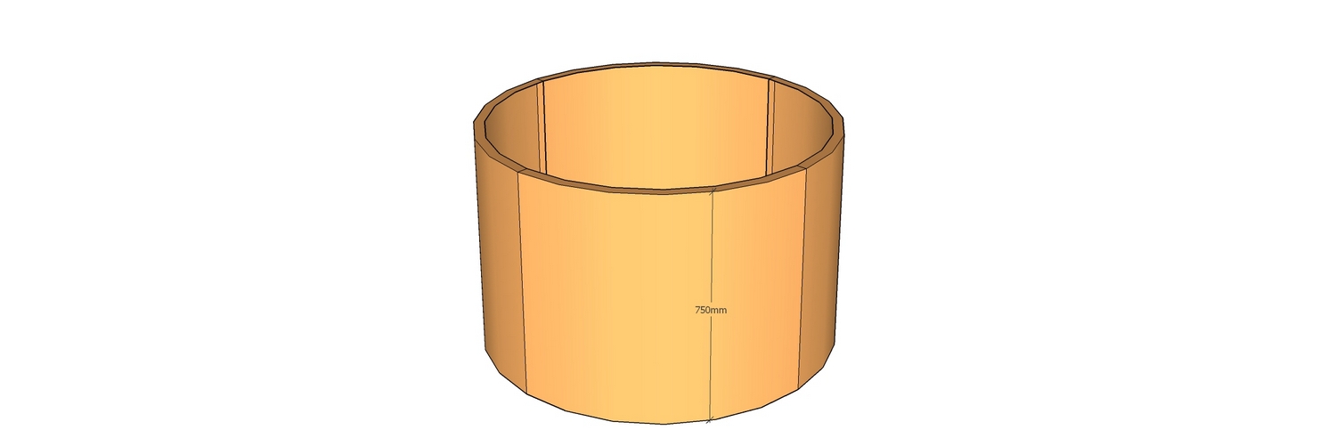 corten circular planter 600mm radius x 750mm tall 4 segments
