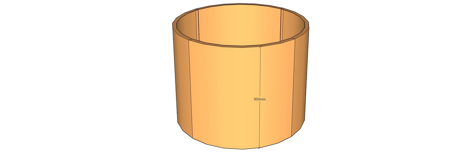 corten circular planter 600mm radius x 900mm tall 4 segments