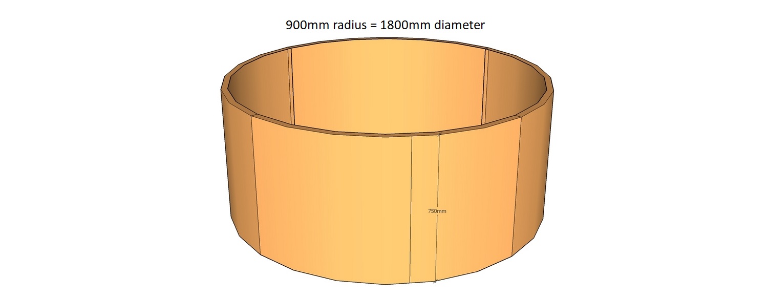 corten circular planter 900 mm radius x 750mm tall 4 segments