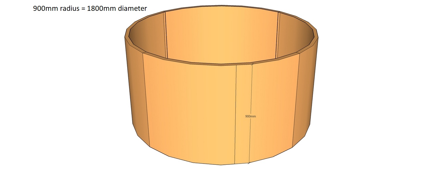 corten circular planter 900mm radius x 900mm tall 4 segments