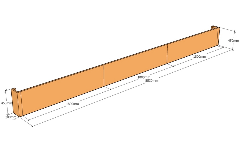 corten retaing wall 5.53m long x 450mm tall layouts