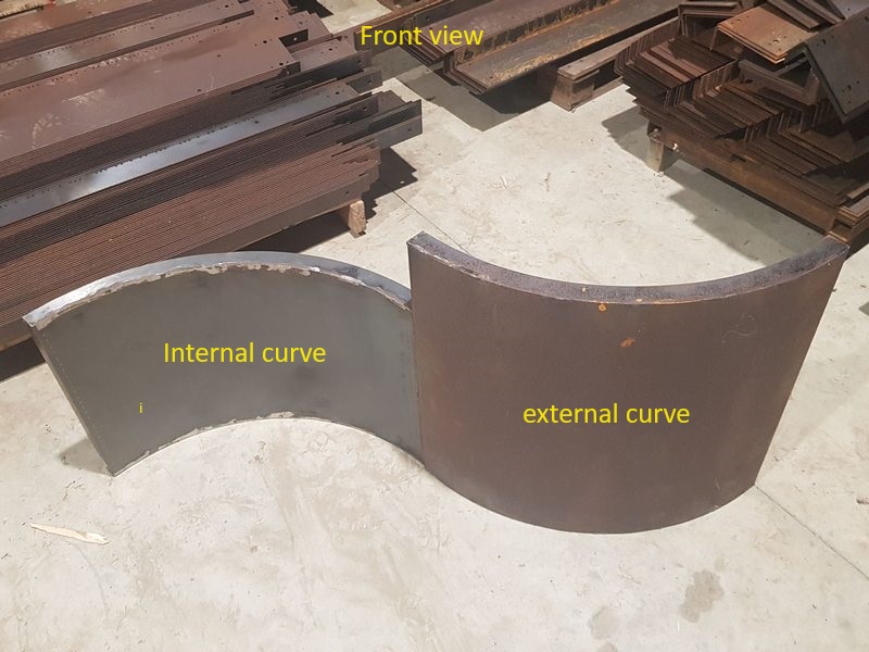 corten curved panels internal and external examples